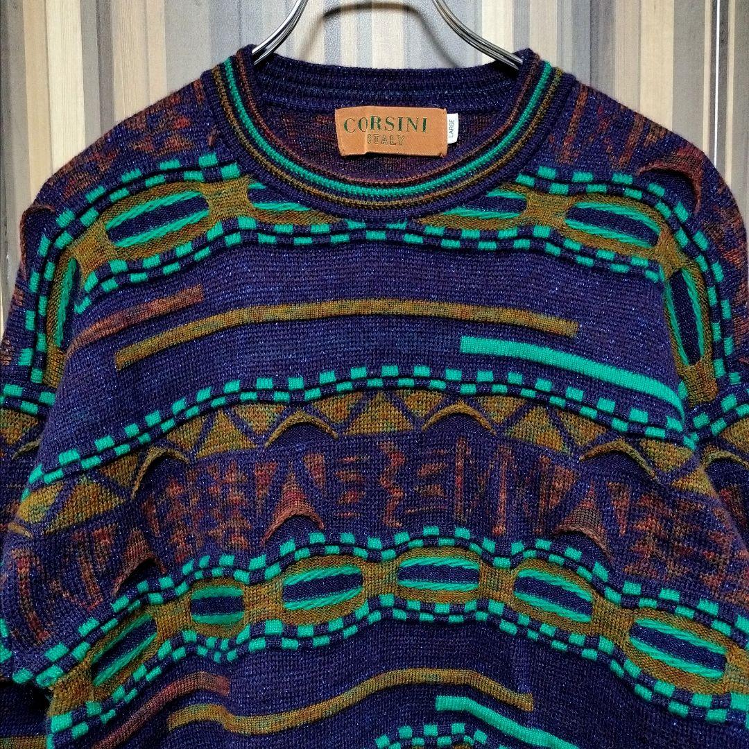 CORSINI ITALY】コルシーニ 3D 立体編み ニット セーター L - メルカリ