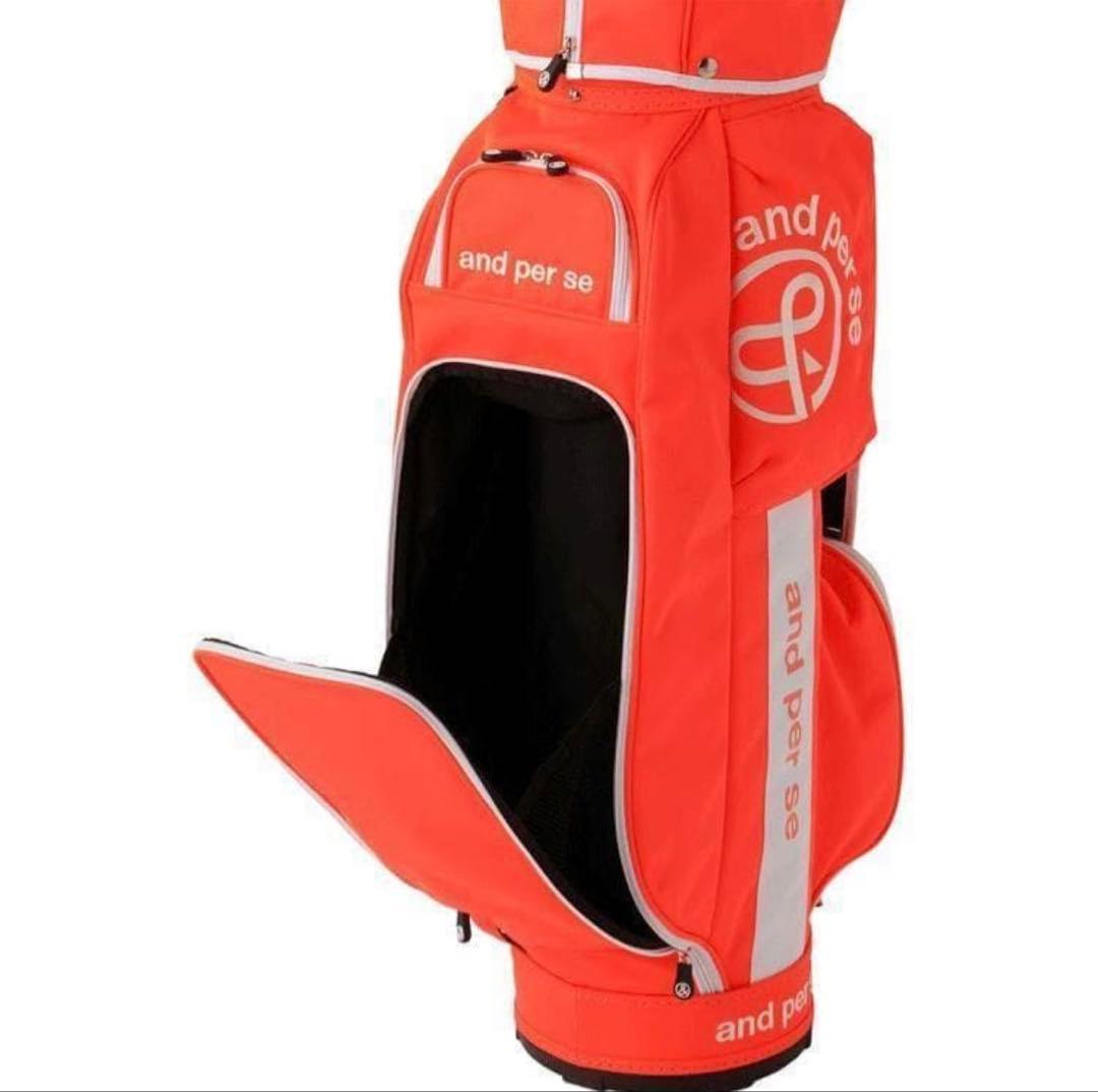 新品 and per se アンパスィ ジャカードツイル キャディバッグ ORG