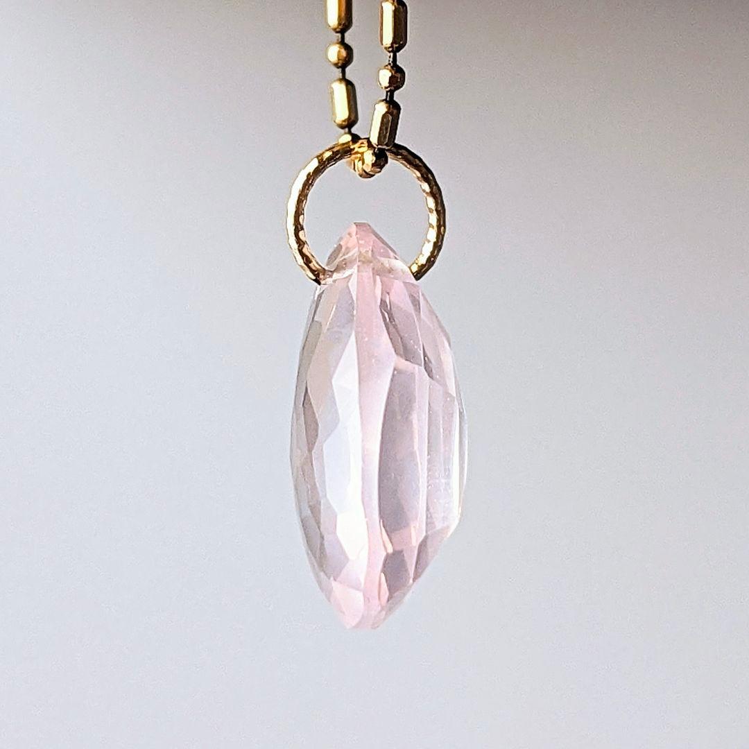 ♢miyumiyu♢K18 ローズクォーツ 7.1ct チャーム