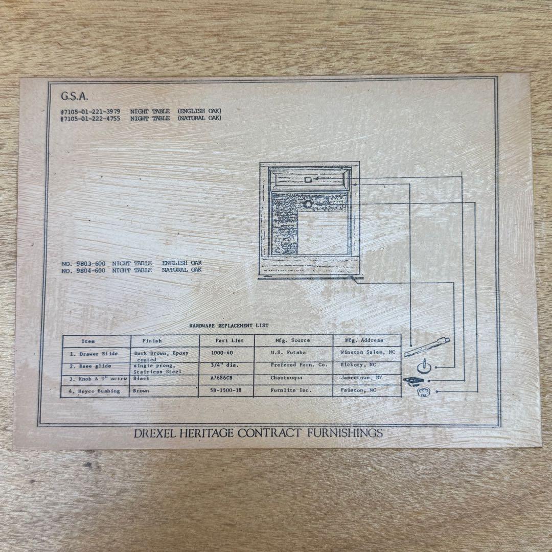 値下げ】②アメリカ軍 米軍払下げ DREXEL ドレクセル社 サイドテーブル