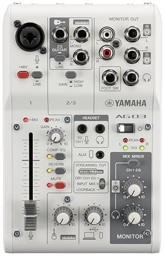 ヤマハ(YAMAHA) ライブストリーミングミキサー 3チャンネル ホワイト m ヤマハ AG03MK2W 3チャンネル ライブストリーミングミキサー ホワイト