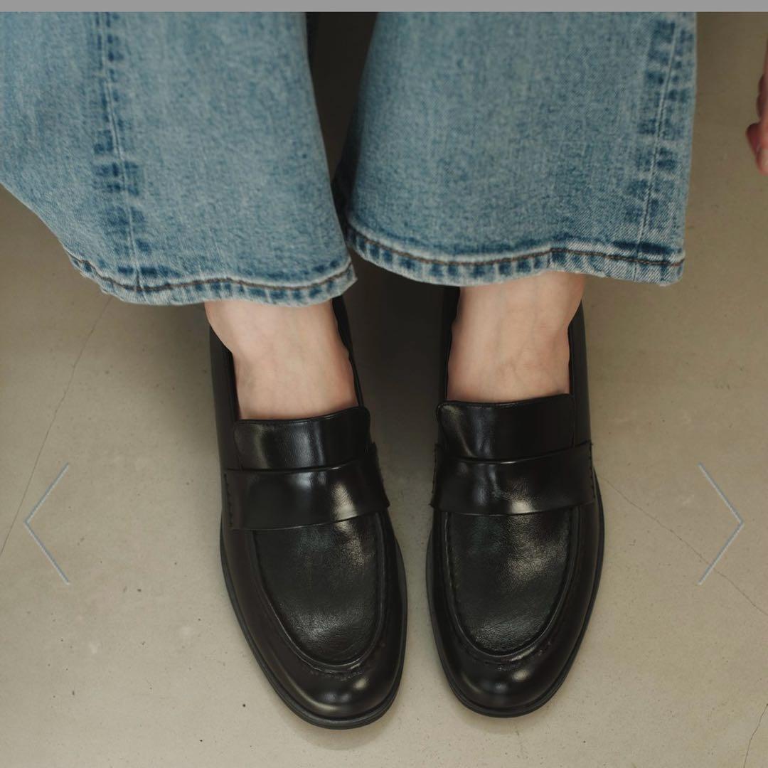 anuans レザーローファー　M レザーローファー