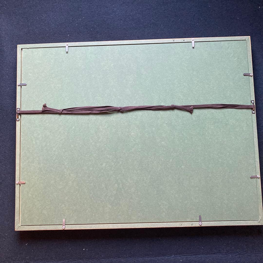 いわさきちひろ「少年スキーヤー」仮題 水彩額41.5×53絵￼25.5×31cm