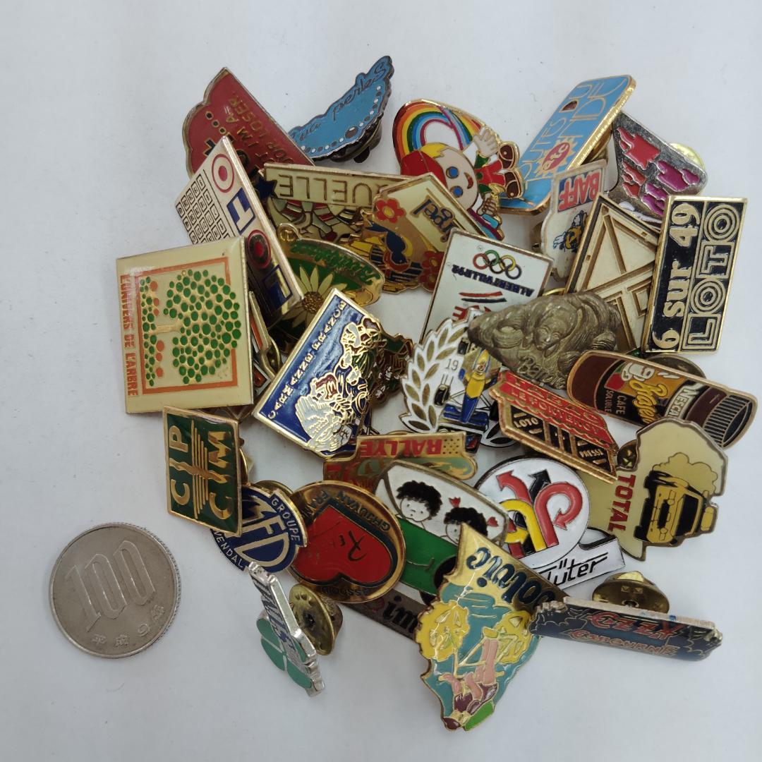 S122 30個 フランス ピンバッジ 大量 まとめ売り まとめて セット 卸売