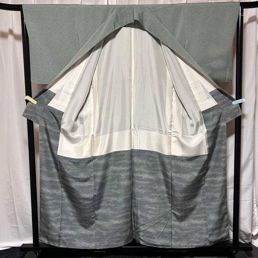 正絹 訪問着 たたき染め フルセット 西陣唐織プラチナ箔袋帯 美品