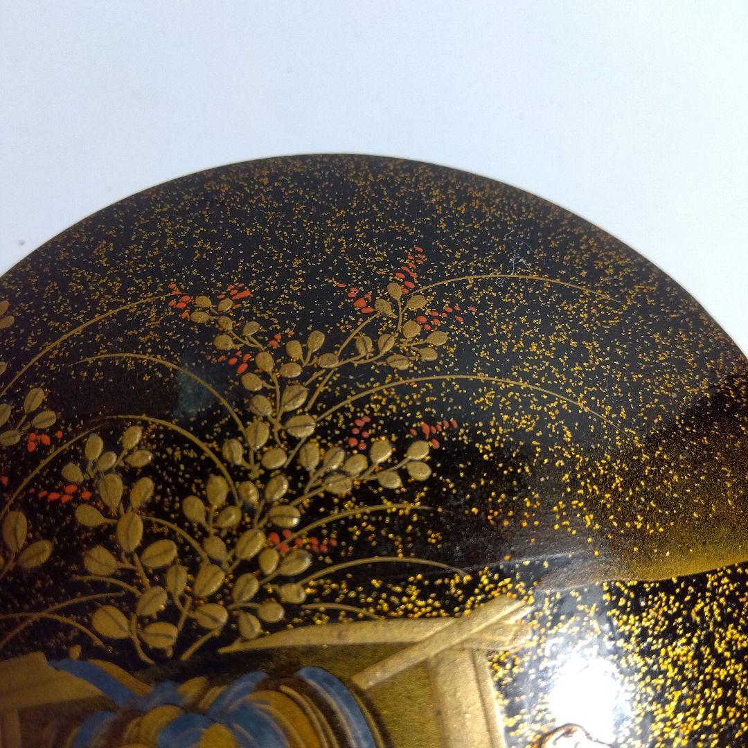 加賀蒔絵 漆器 時代 蒔絵金銀蒔絵草花文香合 細密 箱入り