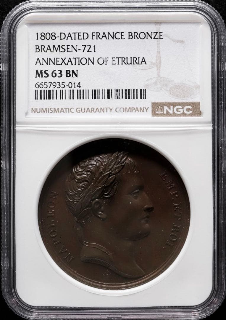 ナポレオン エトルリアの併合 ブロンズメダル1808年