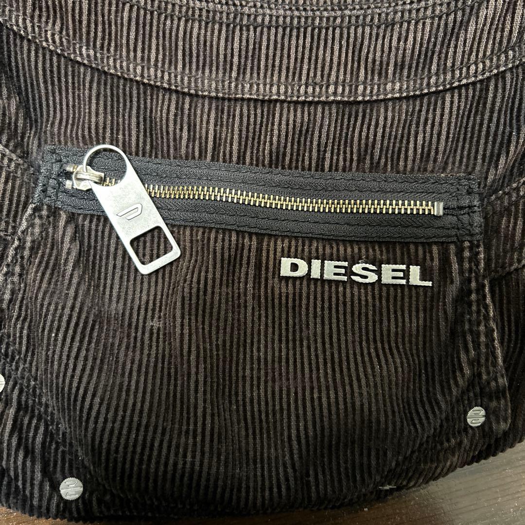 希少/Y2K】DIESEL 太畝コーデュロイ 三日月型 ショルダーバ