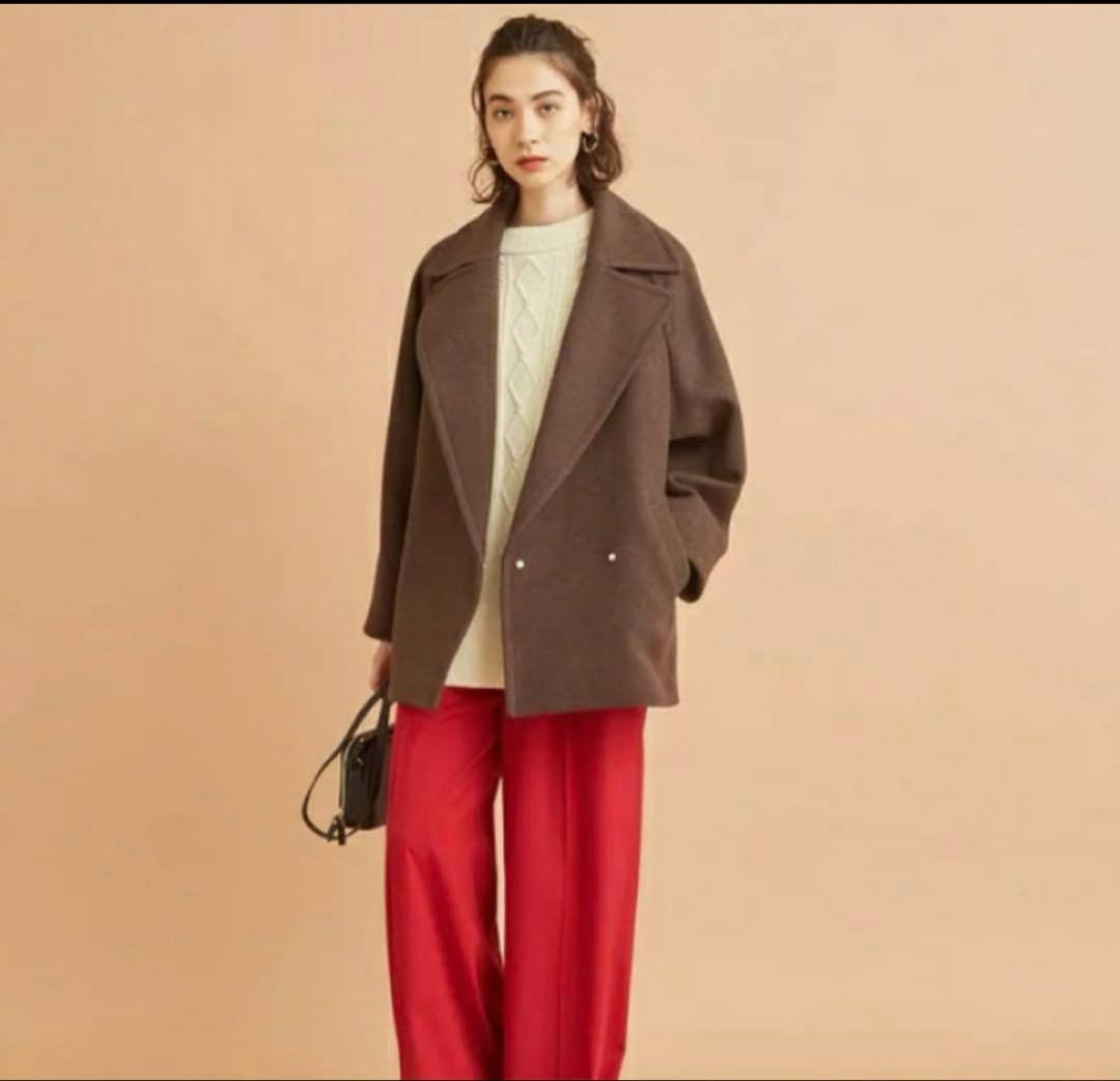 《美品》BEAUTY&YOUTH ダブルブレストコート S ブラウン