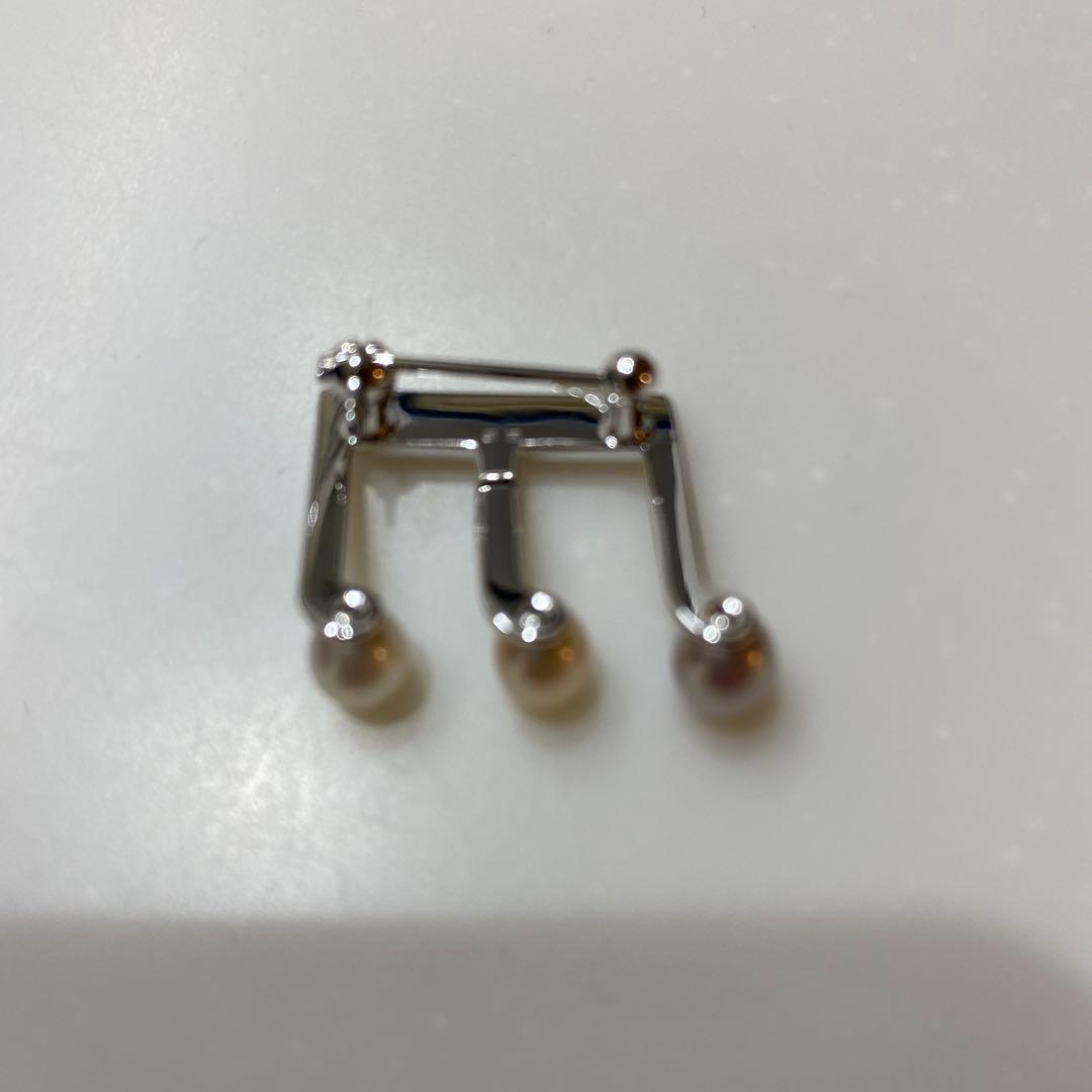 ミキモト 音符デザイン ブローチ パール付き