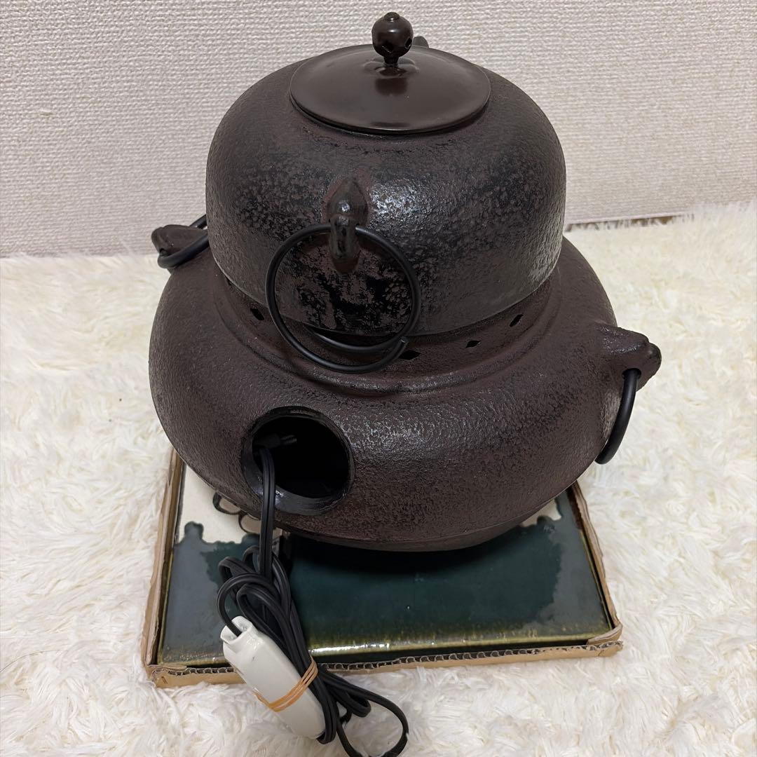 動作品 ヤマキ電器 茶道具 セット 炭型電熱器 配送 黒紅鉢風炉 茶道 茶器