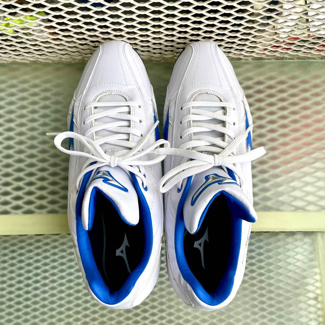 Mizuno 野球 スパイク シューズ ホワイト/ブルー 29cm - メルカリ