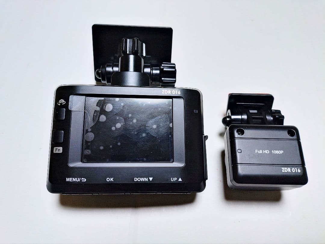 コムテックZDR-016型前後2カメラドライブレコーダー完全作動確認フル