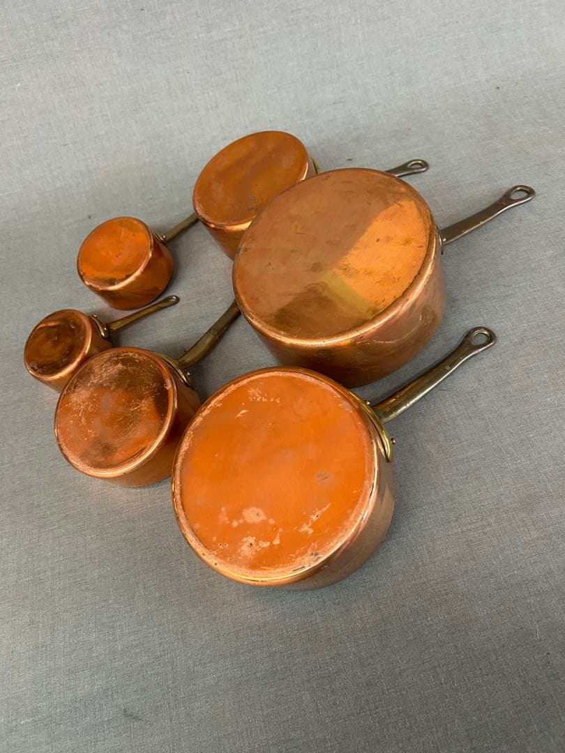 銅製ミニソースパン(持ち手真鍮)6個!