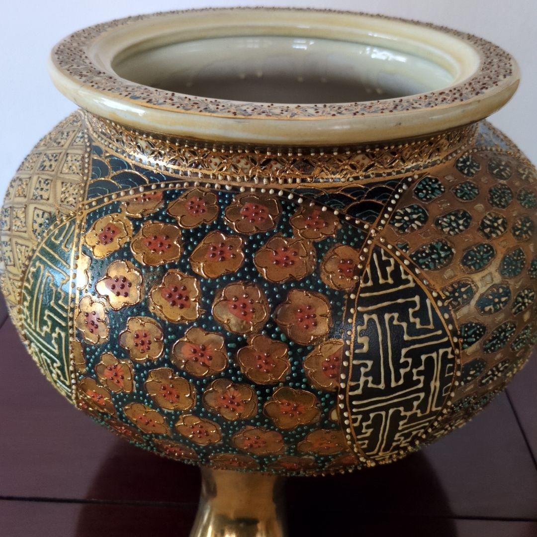 九谷焼 大香炉 三足 青粒 骨董 工芸品 古美術 アンティークの通販はau