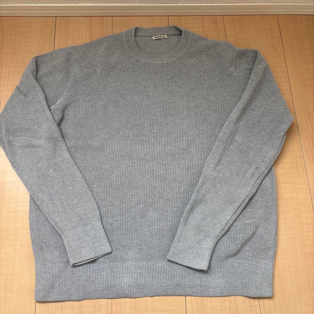 AURALEE グレー リブ編み ニットセーター 23271367_53625446_1000.jpg