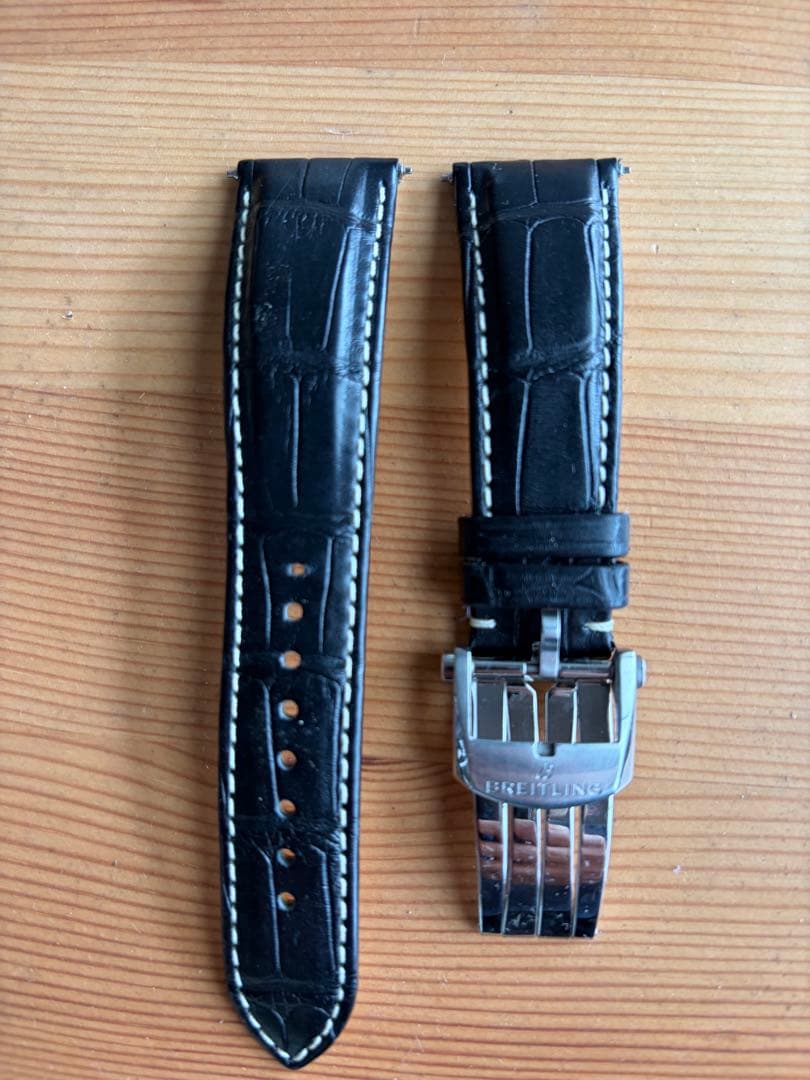 【期間限定値引】Breitling 純正クロコダイル レザーベルト　⭐︎おまけ付き SEIKO 純正 ブライツ SAGA221 8B92-0AP0用 クロコダイル革バンド