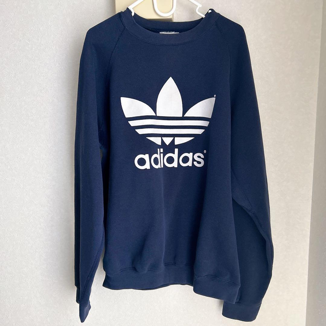 古着】adidasオリジナルス ネイビー スウェット - メルカリ