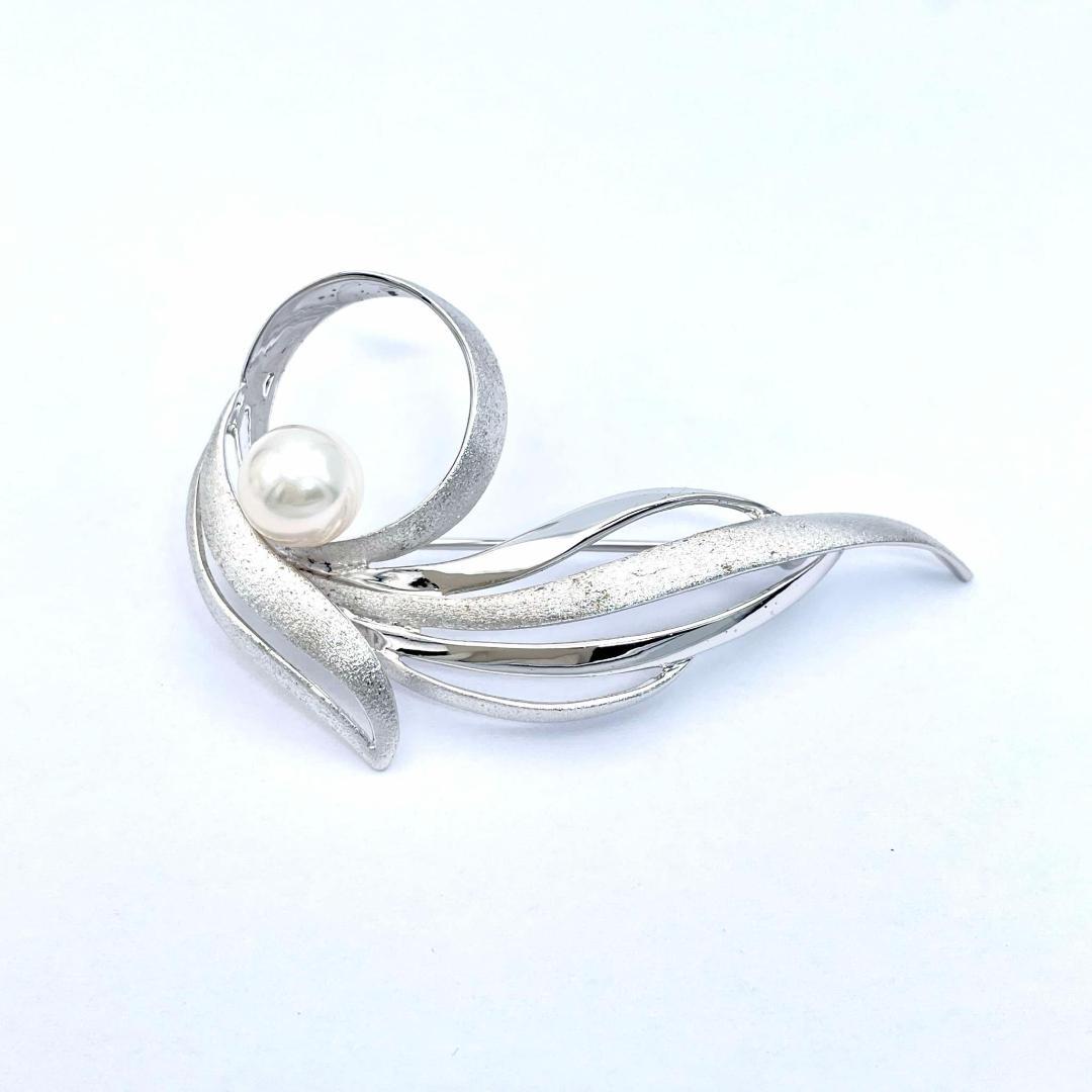 タサキ パール 8.0mm ブローチ セレモニー 卒業式 入学式 シルバー 箱