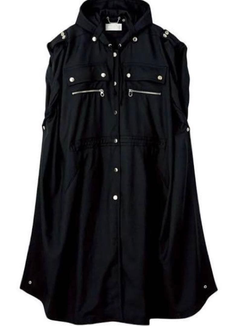 未使用 CHLOE クロエ ロング丈 ポンチョ ケープ コート 34 ブラック