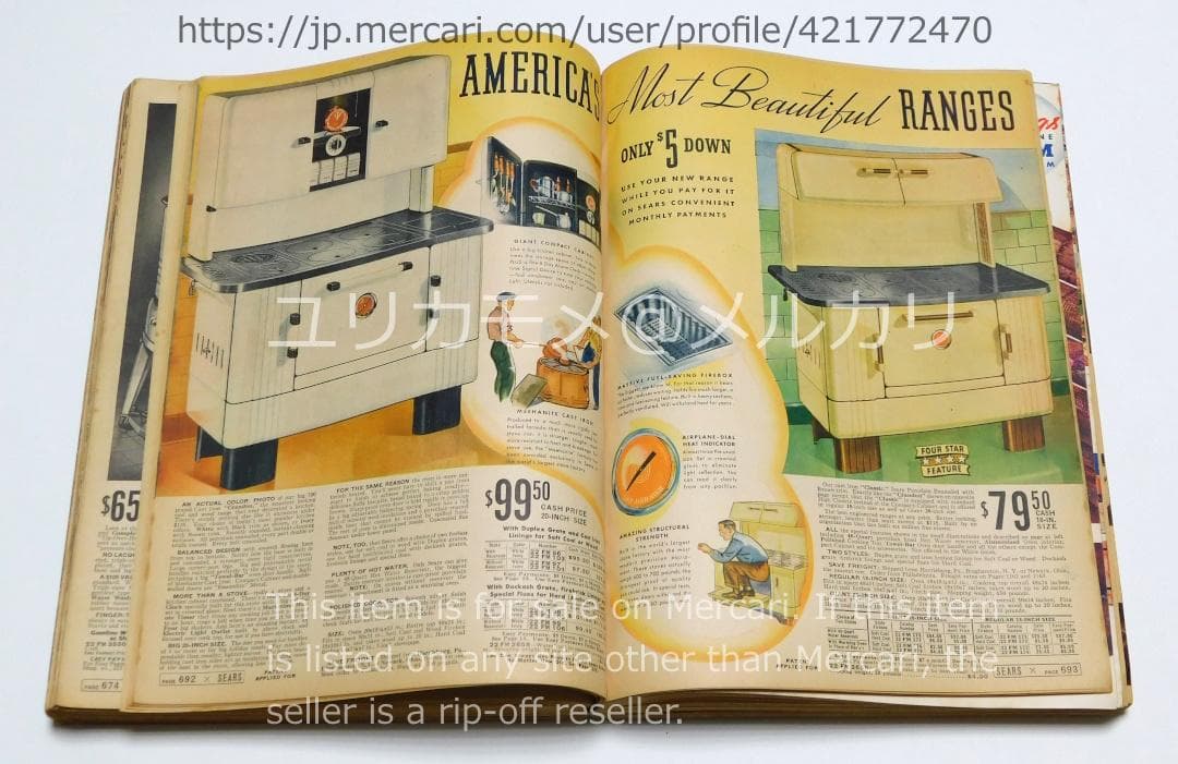 ヴィンテージ】シアーズ・ローバック カタログ 1937-38年秋冬号 - メルカリ