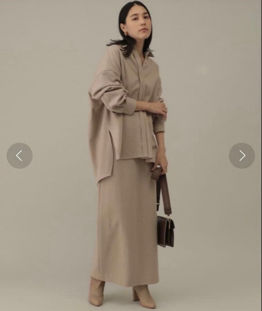 【美品】Chaos ツイルジャージーオーバーサイズシャツ　ブラック ウール Chaos（カオス）の「【セットアップ】ツイルジャージー オーバーサイズ