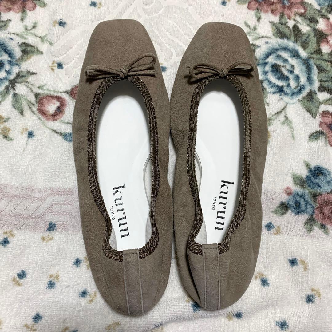 美品★クルントウキョウ★ウォータープルーフスエード(トープ)24.0cm ジゼル