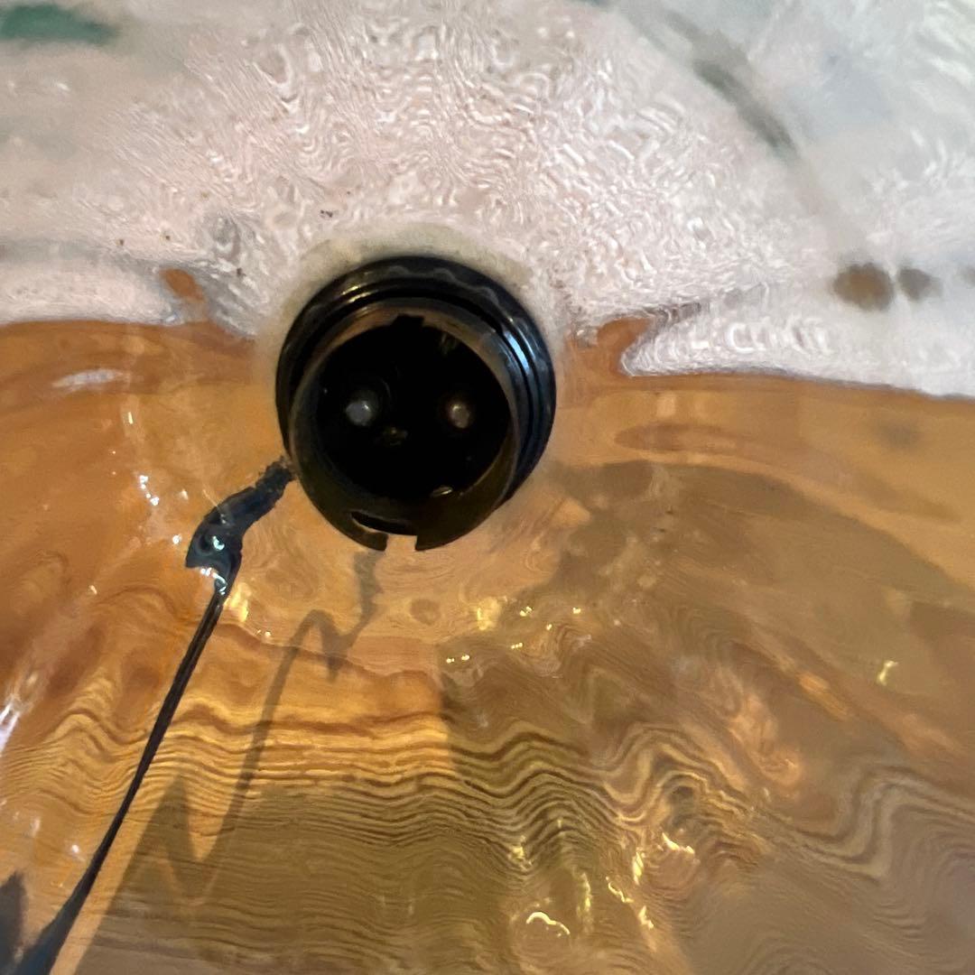 ヴィンテージ 青色フリル付きベル型ペンダントライト 家具・インテリア