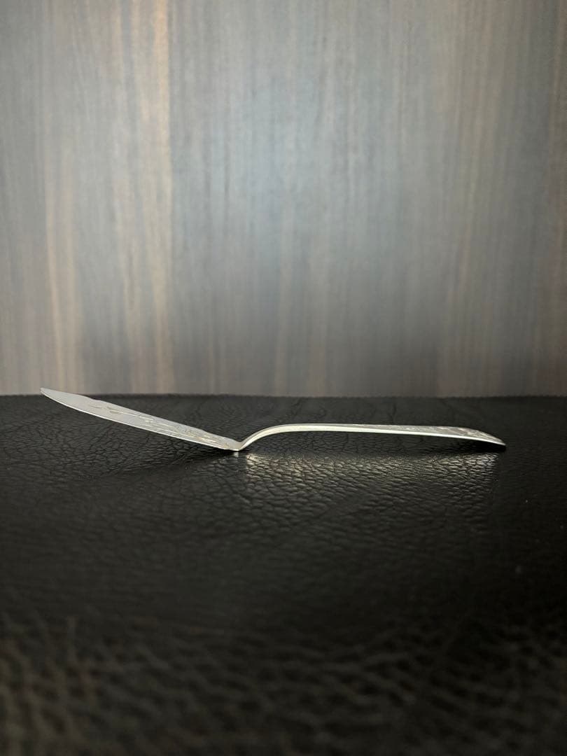 純銀／スターリング お花のブライトカット バターナイフとスプーン