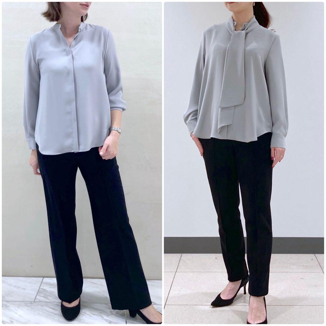 Theory Luxe ボウタイ取り外し可能ブラウス 2way ブルーグレー - メルカリ