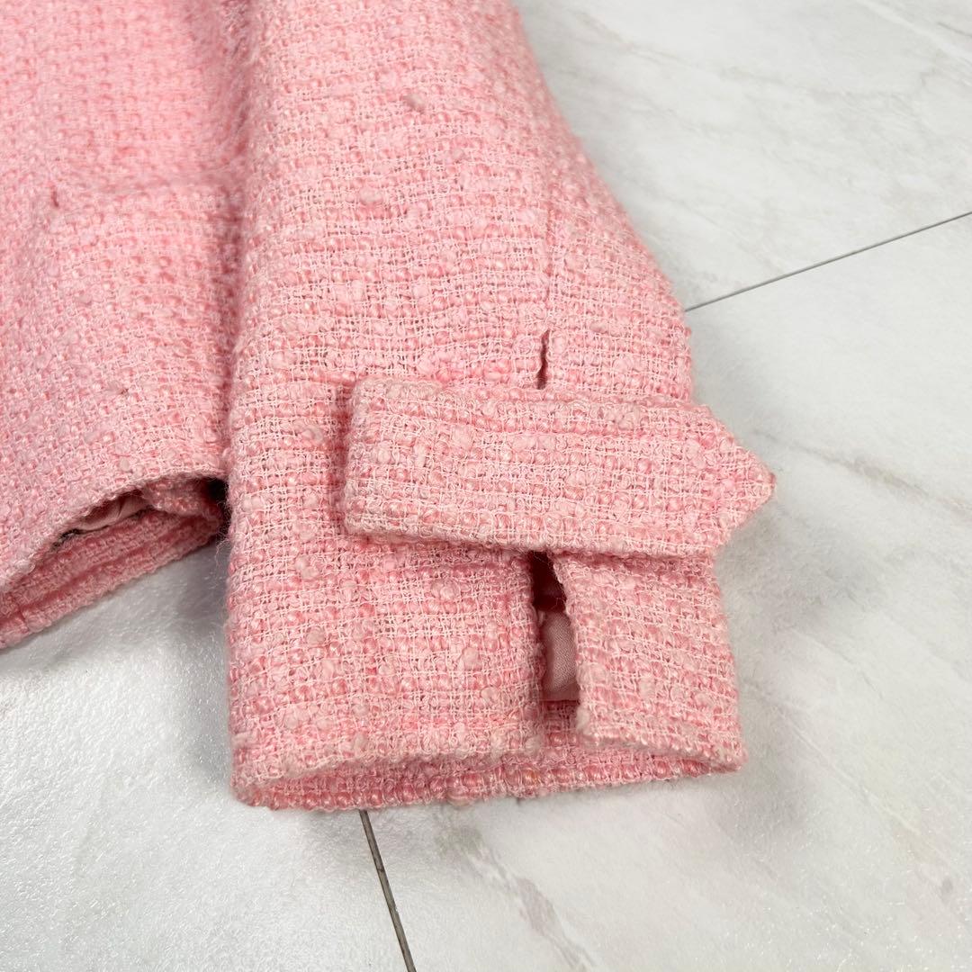 美品 CHANEL 立体 COCO ロゴ ノーカラー ツイードジャケット 38 - メルカリ