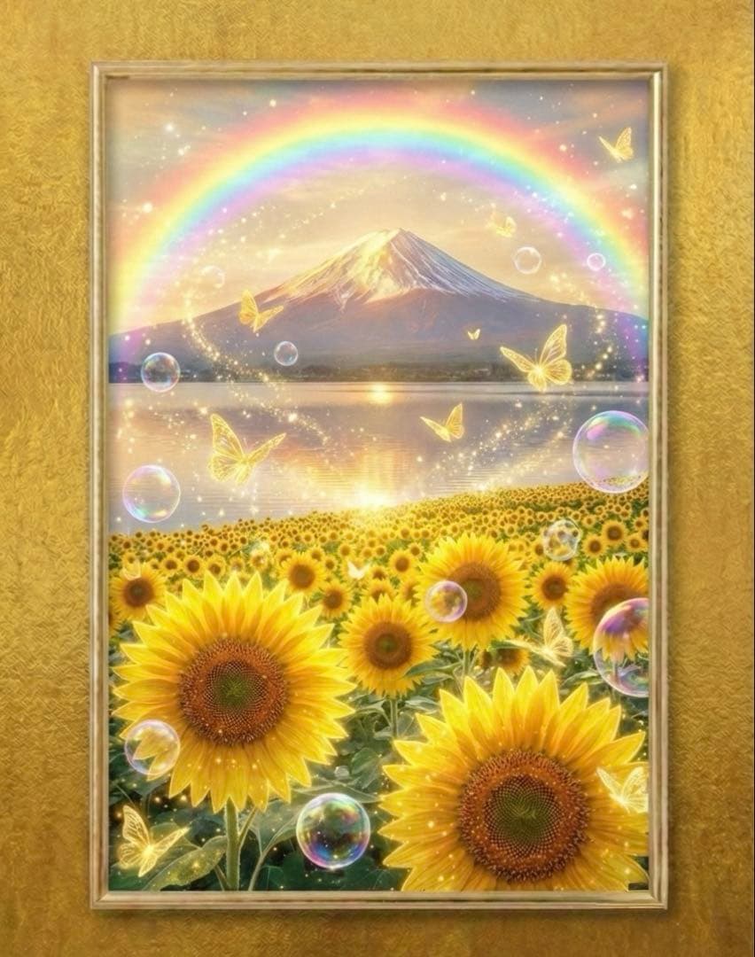 向日葵瑞虹野光ひまわり 風景画 絵画 開運ヒーリングアート - メルカリ