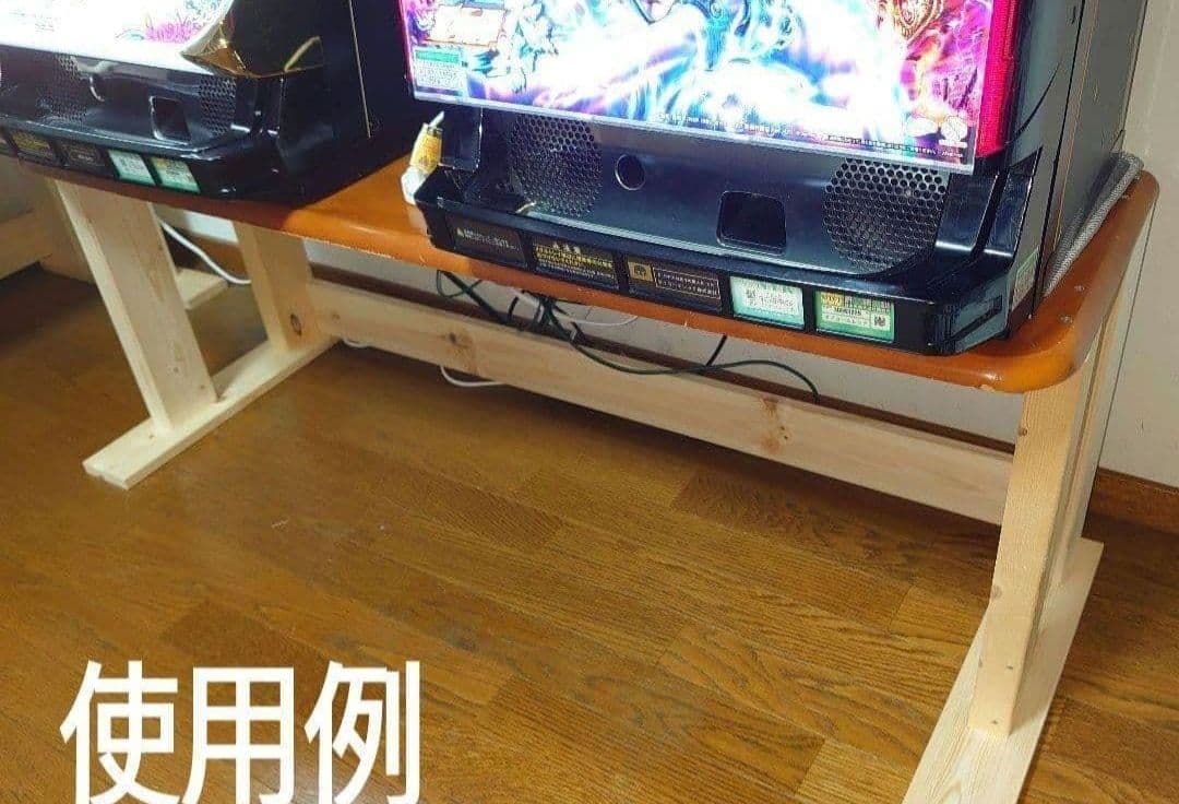 其の41】中古テーブルを加工するパチスロ実機を2台置く台（シンプル
