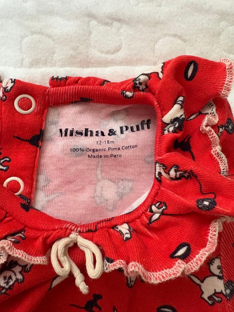 Misha & Puff 赤猫onesie 12-18m