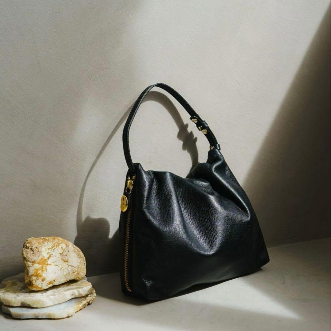 gemeil russet ジェムイル レザーワンハンドルバッグ ブラック