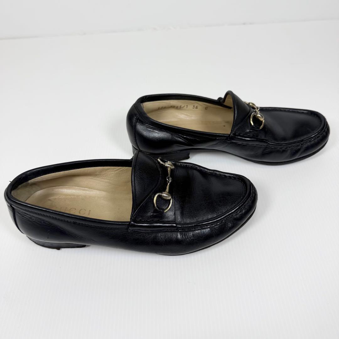 王道】GUCCI グッチ ホースビットローファー ブラック ゴールド - メルカリ