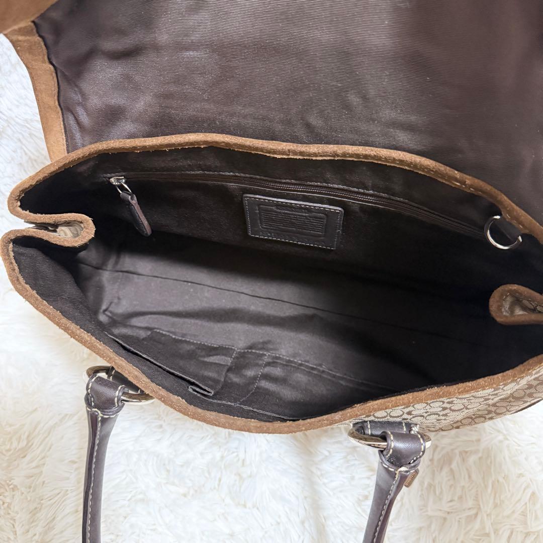 coach ソーホー スエード ハンドバッグ ミング シグネチャー - メルカリ