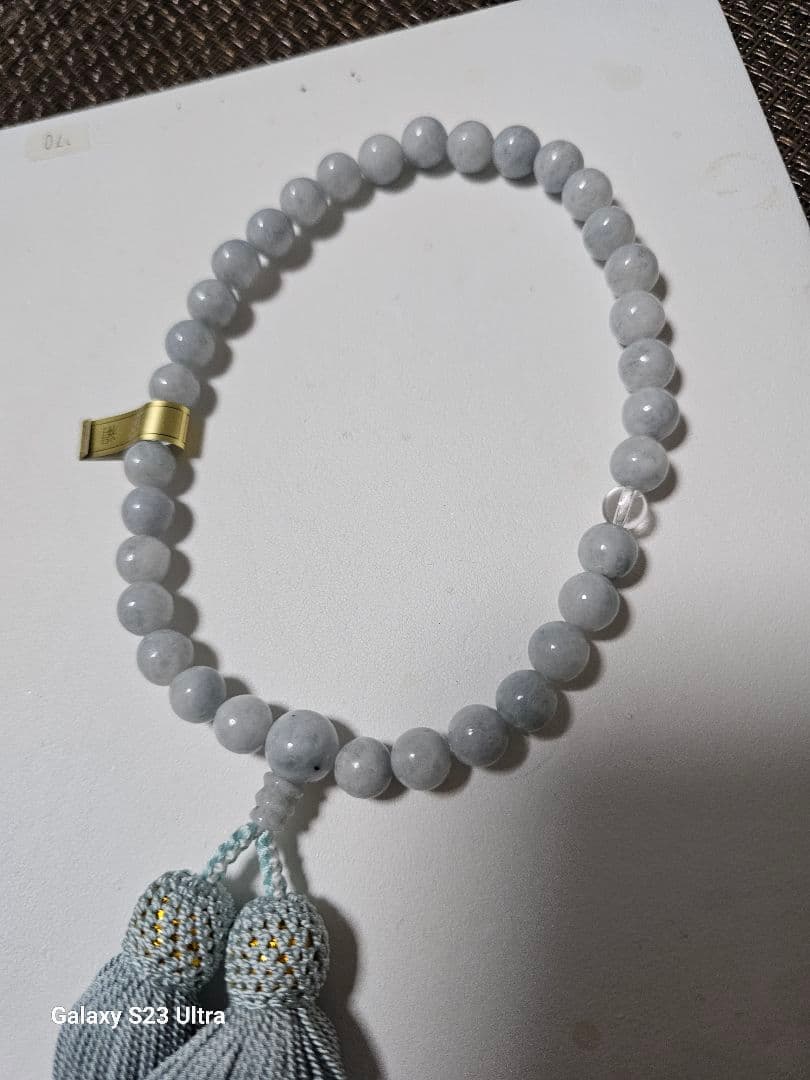 糸魚川青翡翠念珠8mm33珠 産地証明書付きの通販はau PAY マーケット