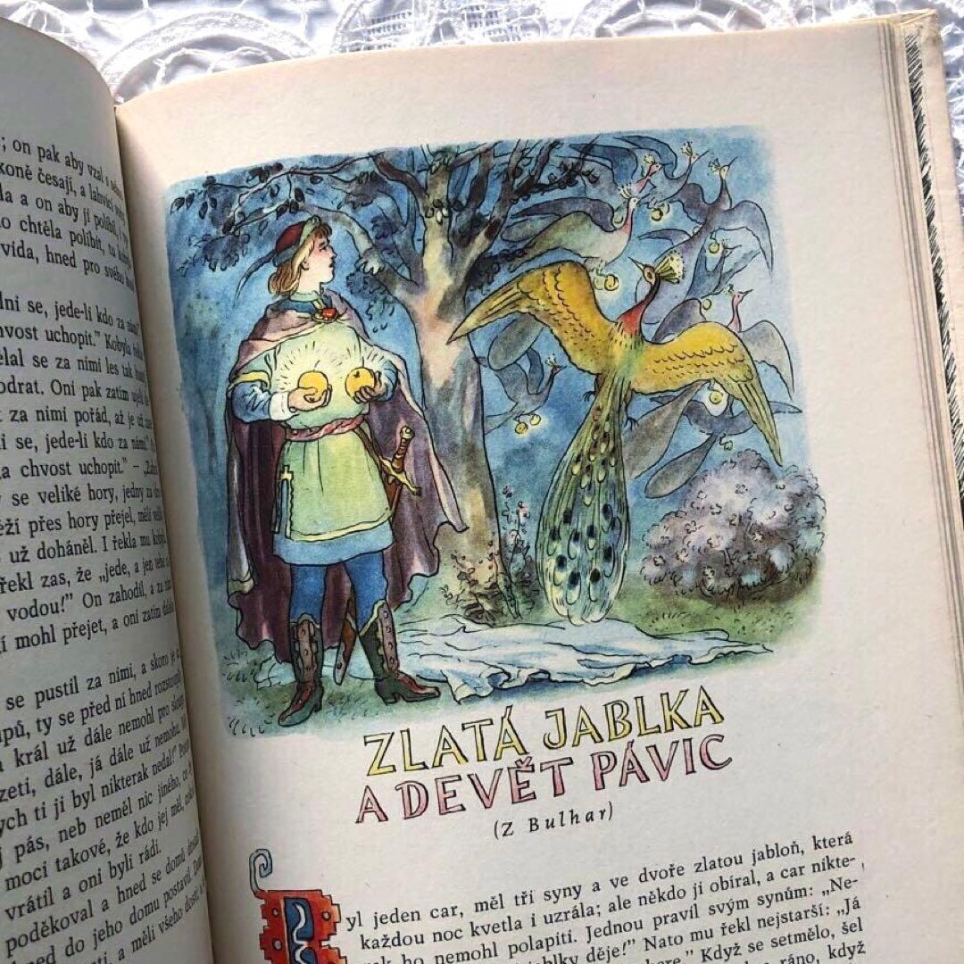 RV38 洋書古書 1956ヴィンテージ 初版本 チェコのおとぎ話の絵本