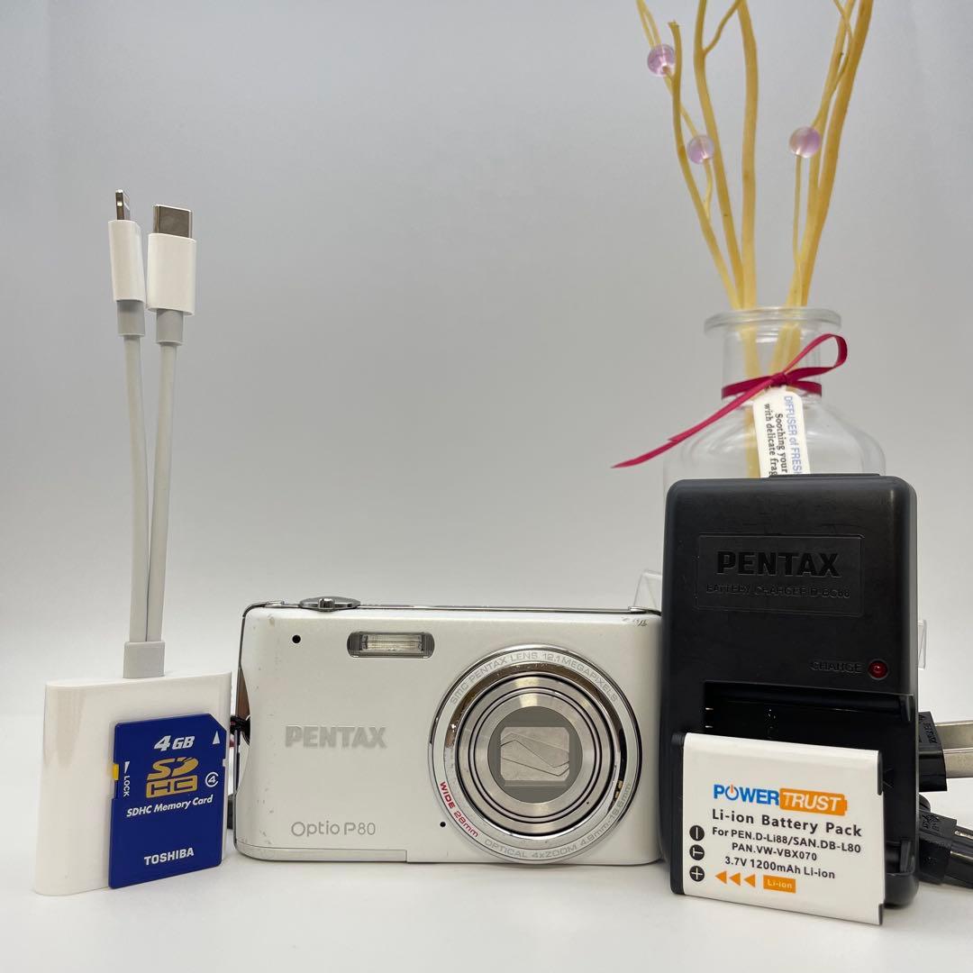 動作確認済✨PENTAX Optio P80✨スマホ転送OK 平成レトロ 可愛い