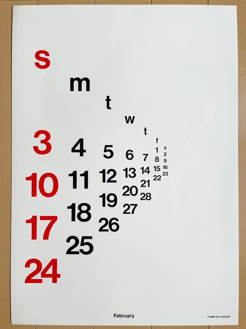 COMME des GARÇONS 1991年 カレンダー - メルカリ