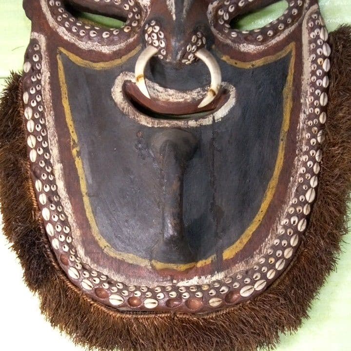 パプアニューギニア お面 マスク 木製 木彫り 壁掛け 置物 インテリア