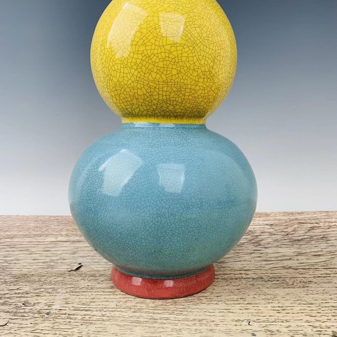 中国古美術・旧蔵の磁器・大周柴窯兩色葫蘆瓶・置物・書道具・茶道具