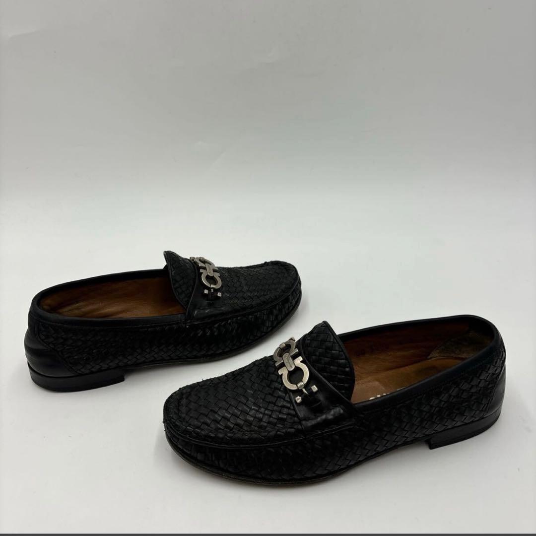 フェラガモ 6.5EE PARIGI イントレチャート ローファー ガンチーニ