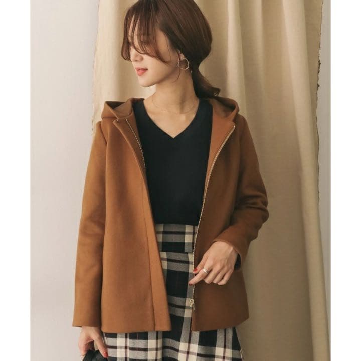 URBAN RESEARCH DOORS ウールフードショートコート - メルカリ