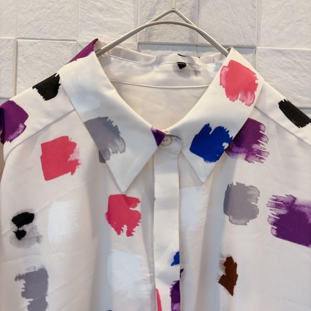 美品】グレースコンチネンタル ダイアグラム マルチプリントブラウス M