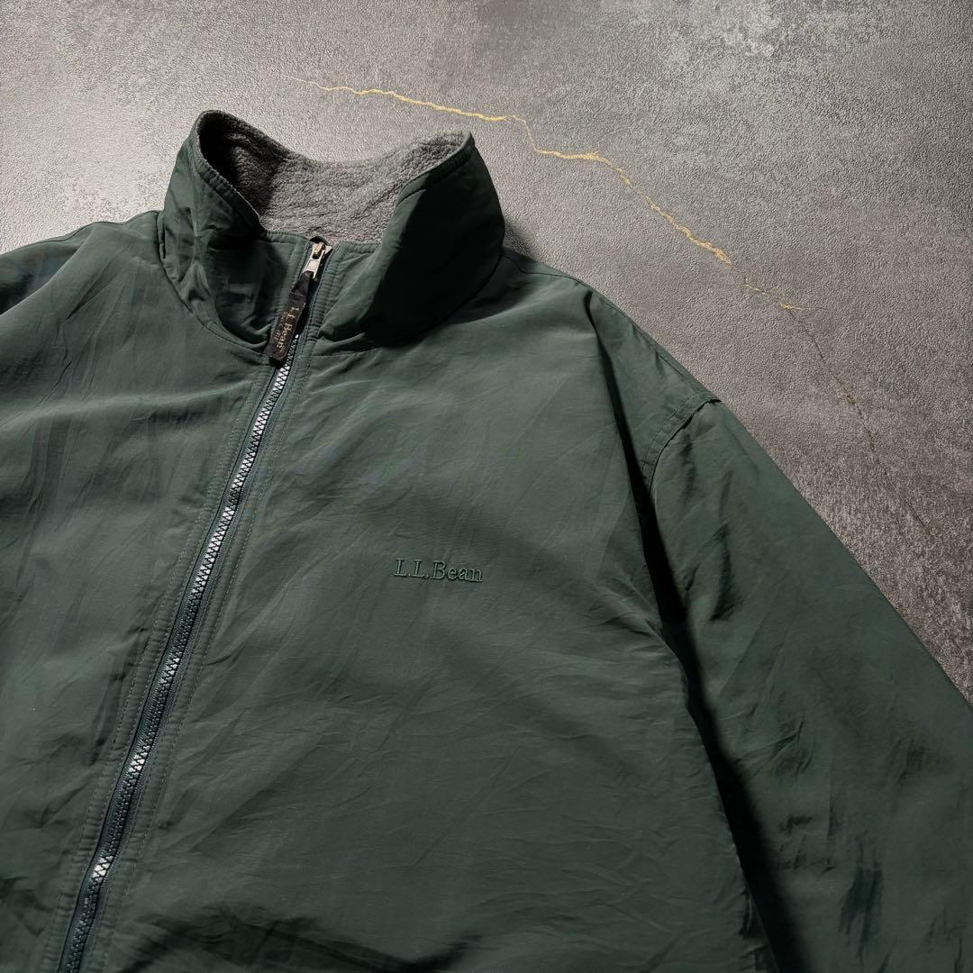 L.L.Bean エルエルビーンウォームアップジャケットグリーンフリース古着XL