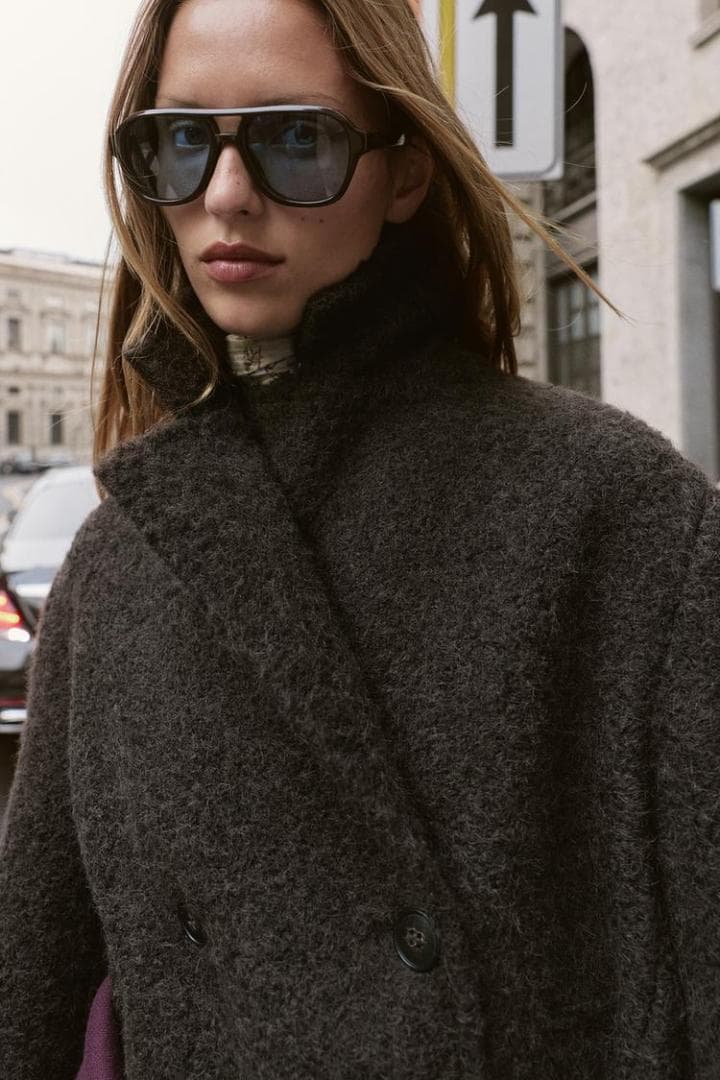 ZARA ザラ ブークレダブルブレストミディ丈コート M - メルカリ