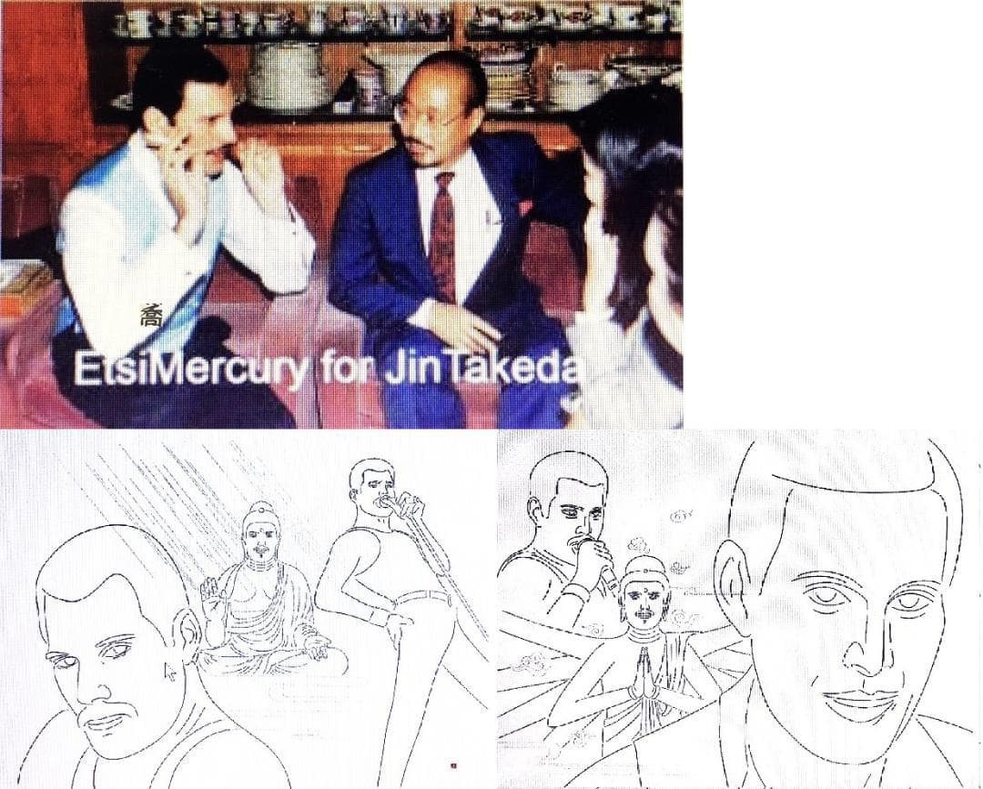 【 武田仁 千手観音立像 】　肉筆　平成元年　Queen/フレディ・マーキュリー