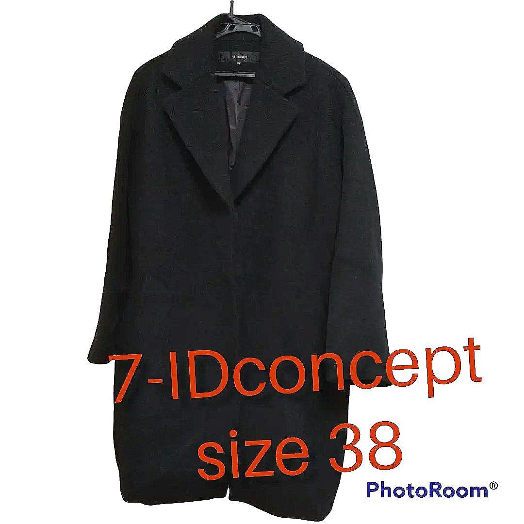 7-IDconcept ネイビーオーバーサイズ チェスターコート ロングコート